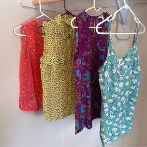 Lot CAbi Women Tops - Coral, Lime, Purple, Teal Floral